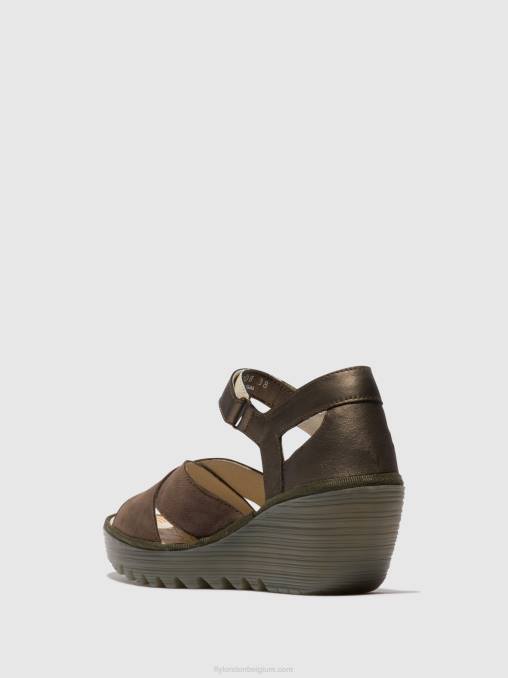 tin Fly London vrouwen sandalen met enkelbandje yent365 V2B0509