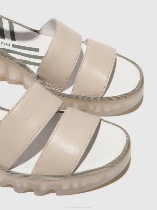 wolk/zwart Fly London vrouwen sandalen met bandjes bono290 V2B0427