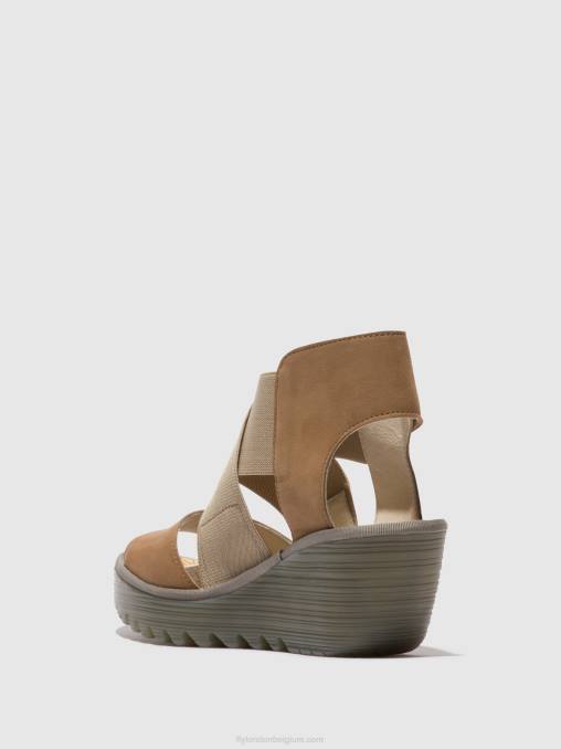 zand Fly London vrouwen gekruiste sandalen yuba385 V2B0487