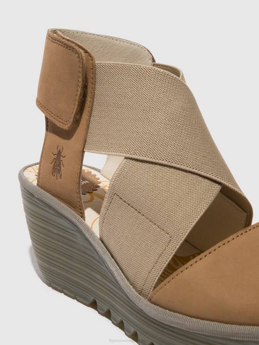 zand Fly London vrouwen gekruiste sandalen yuba385 V2B0487