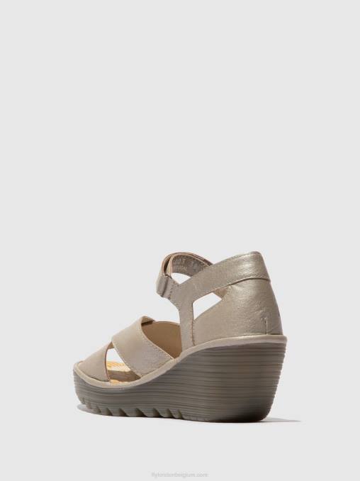 zilver Fly London vrouwen sandalen met enkelbandje yent365 V2B0565