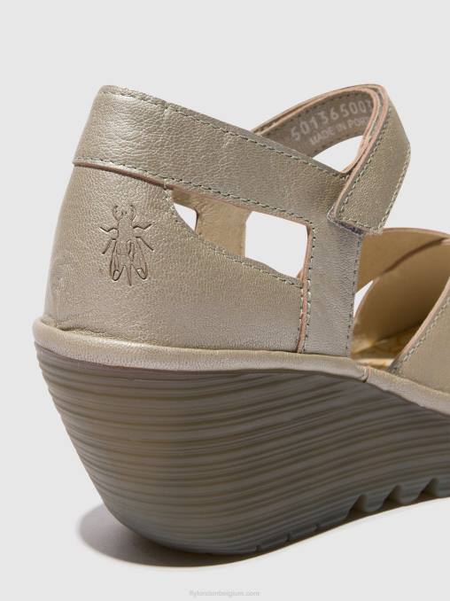 zilver Fly London vrouwen sandalen met enkelbandje yent365 V2B0565