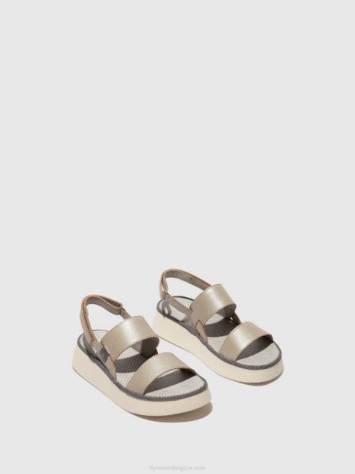 zilver Fly London vrouwen slingback sandalen cura318 V2B0463