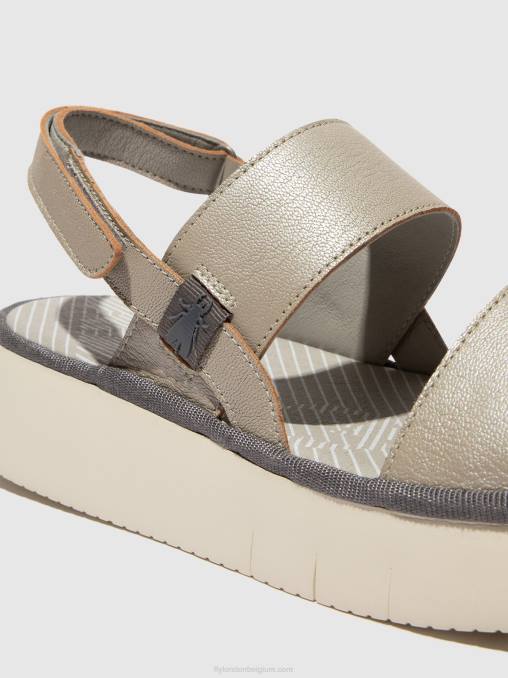 zilver Fly London vrouwen slingback sandalen cura318 V2B0463