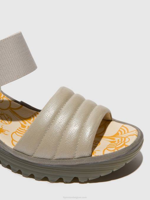 zilver/gebroken wit Fly London vrouwen sling-back sandalen yiko414 V2B0435