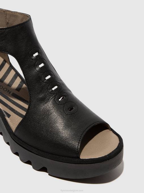 zwart Fly London vrouwen Sandalen met bandjes bezo306 V2B0422