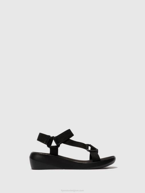 zwart Fly London vrouwen Sandalen met bandjes brek840 V2B0581