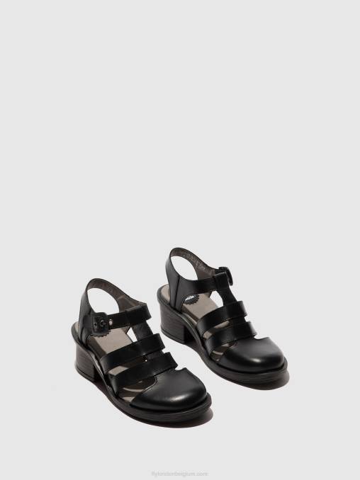 zwart Fly London vrouwen Sandalen met bandjes cahy195 V2B0420