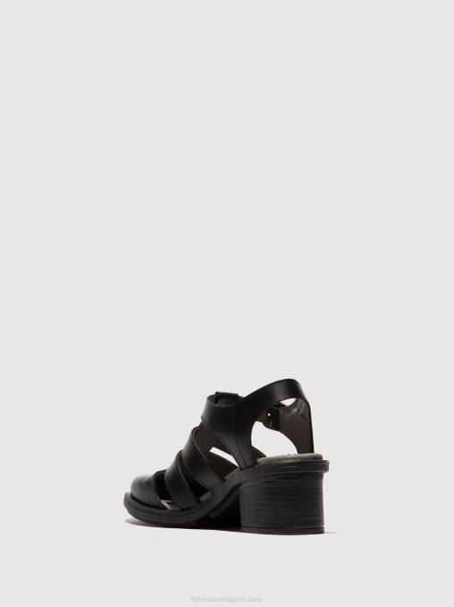 zwart Fly London vrouwen Sandalen met bandjes cahy195 V2B0420