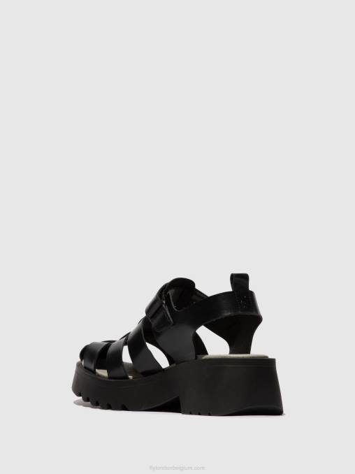 zwart Fly London vrouwen Sandalen met bandjes maie850 V2B0537