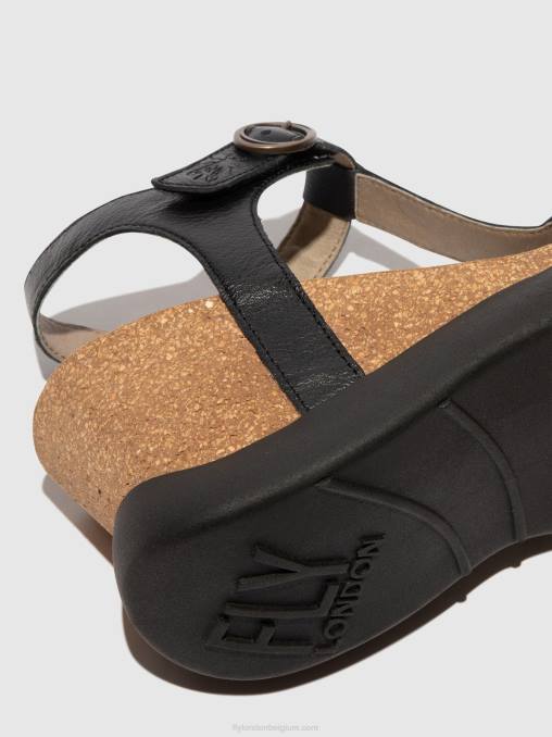 zwart Fly London vrouwen Sandalen met t-bandje gait959 V2B0408
