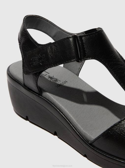 zwart Fly London vrouwen Sandalen met t-bandje nova932 V2B0411
