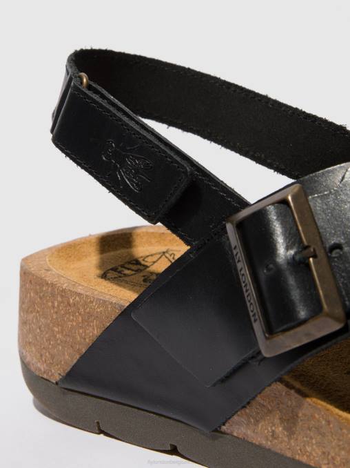zwart Fly London vrouwen gekruiste sandalen chlo852 V2B0588