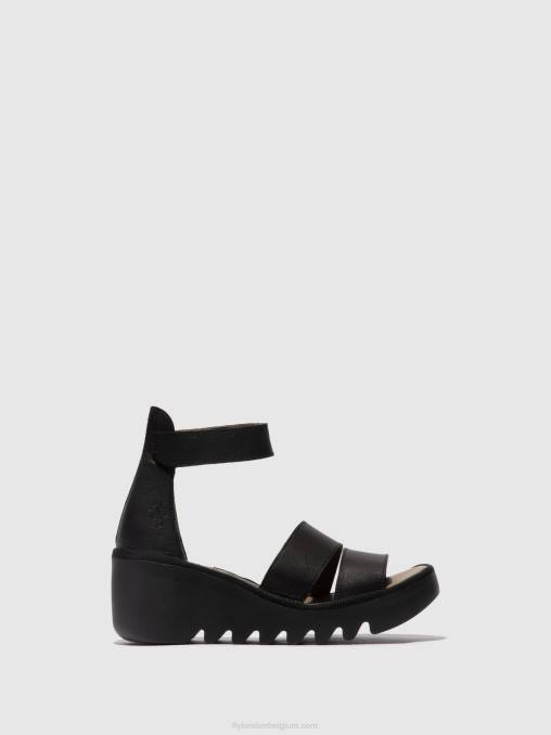 zwart Fly London vrouwen sandalen met bandjes bono290 V2B0430