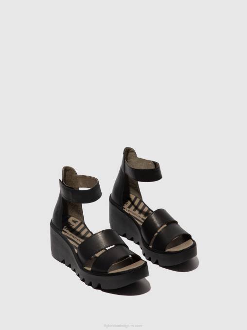 zwart Fly London vrouwen sandalen met bandjes bono290 V2B0430