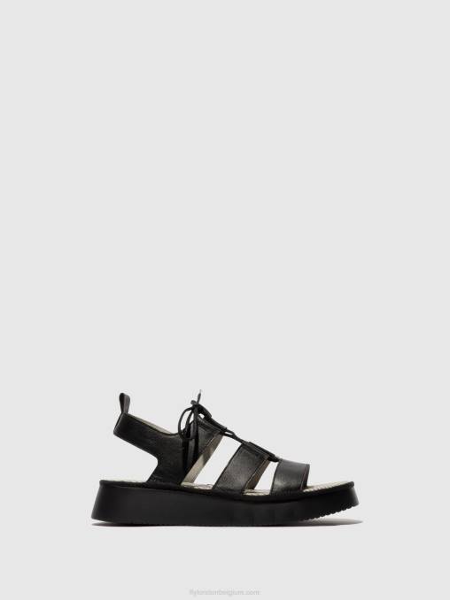zwart Fly London vrouwen sandalen met bandjes caio363 V2B0573