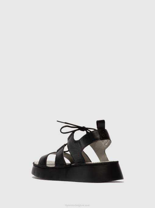 zwart Fly London vrouwen sandalen met bandjes caio363 V2B0573