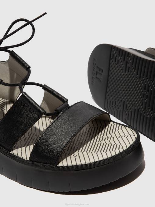 zwart Fly London vrouwen sandalen met bandjes caio363 V2B0573