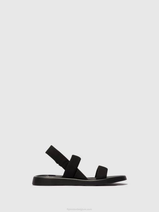 zwart Fly London vrouwen sling-back sandalen tera873 V2B0538