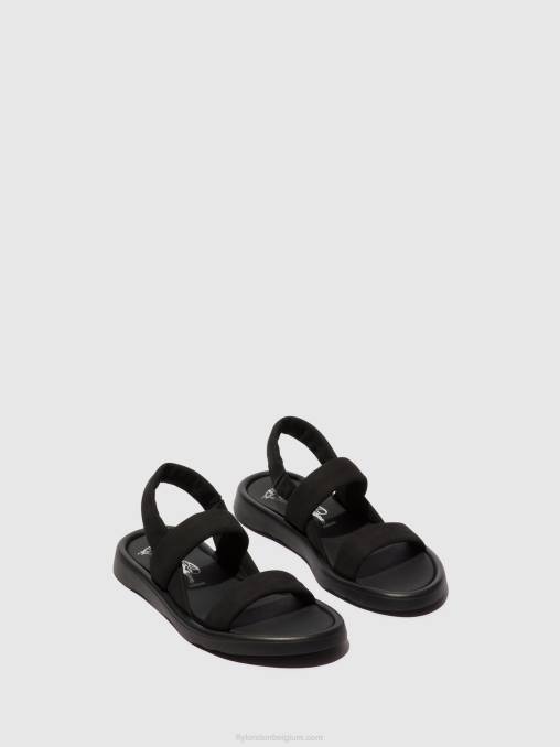 zwart Fly London vrouwen sling-back sandalen tera873 V2B0538