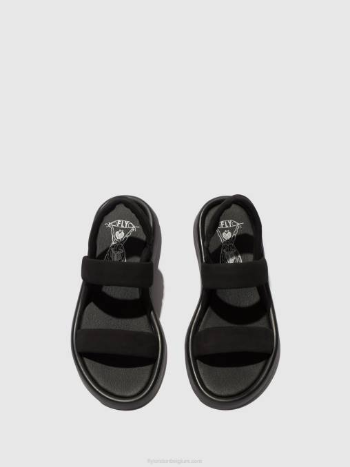 zwart Fly London vrouwen sling-back sandalen tera873 V2B0538