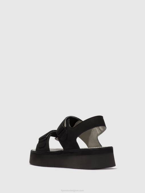 zwart Fly London vrouwen slingback sandalen cori377 V2B0579