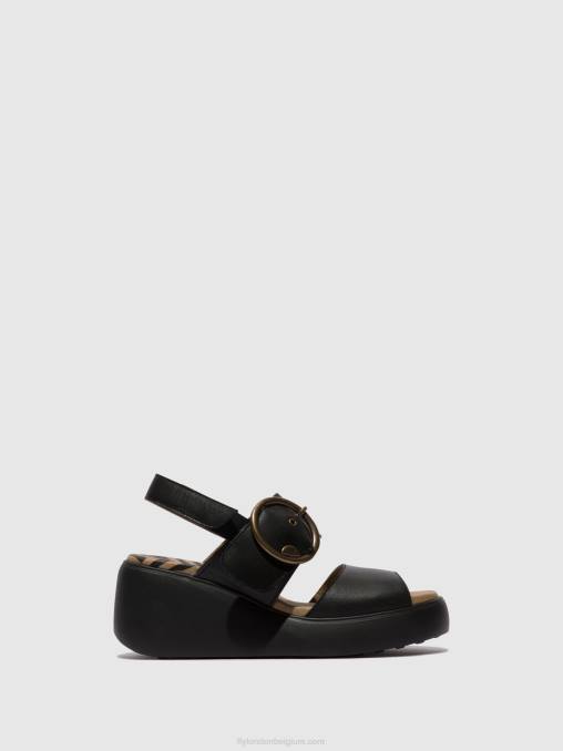 zwart Fly London vrouwen slingback sandalen digo939 V2B0464
