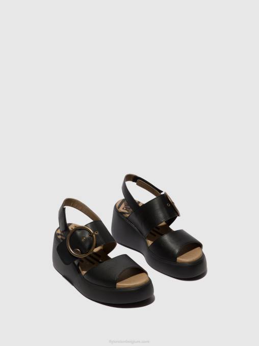 zwart Fly London vrouwen slingback sandalen digo939 V2B0464