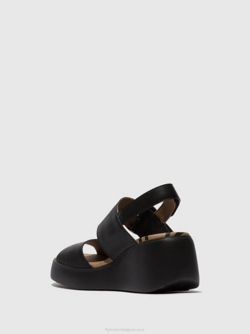 zwart Fly London vrouwen slingback sandalen digo939 V2B0464