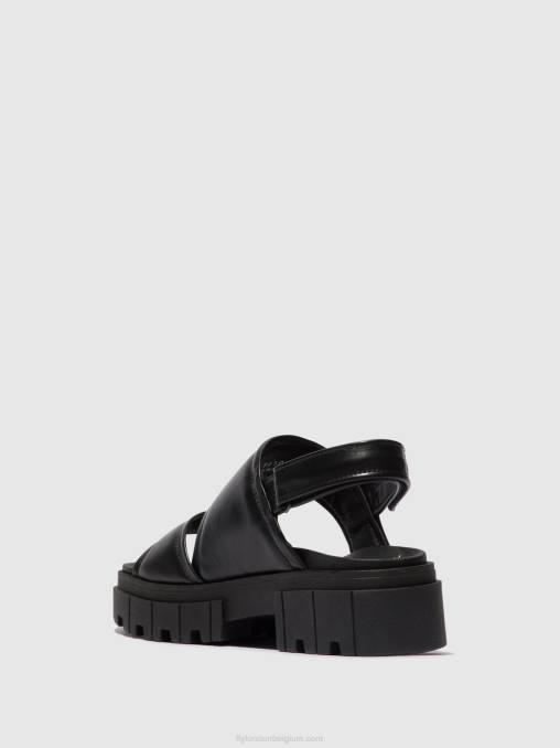 zwart Fly London vrouwen slingback sandalen jira865 V2B0542