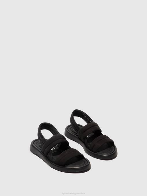 zwart Fly London vrouwen slingback sandalen tofy941 V2B0457