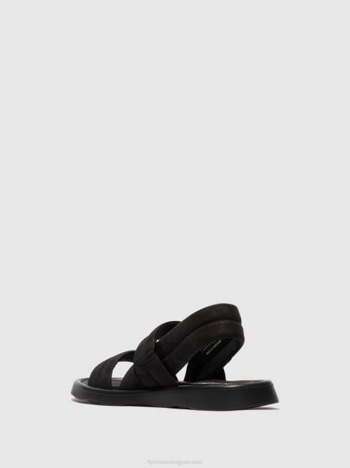 zwart Fly London vrouwen slingback sandalen tofy941 V2B0457