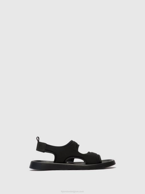zwart Fly London vrouwen slingback sandalen treq930 V2B0450