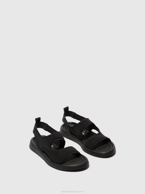 zwart Fly London vrouwen slingback sandalen treq930 V2B0450