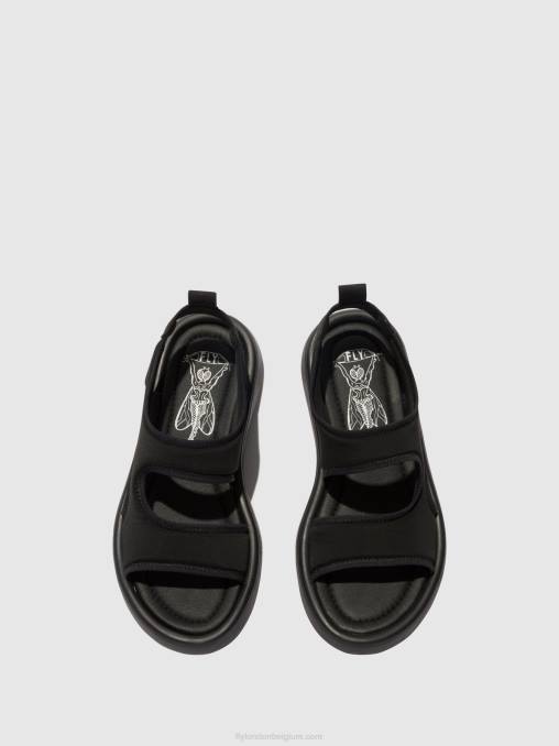 zwart Fly London vrouwen slingback sandalen treq930 V2B0450