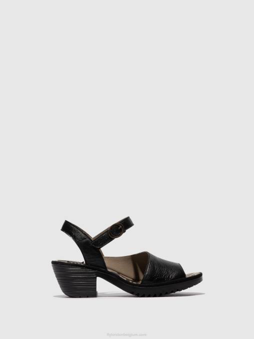 zwart Fly London vrouwen slingback sandalen wely439 V2B0453