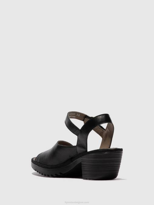zwart Fly London vrouwen slingback sandalen wely439 V2B0453
