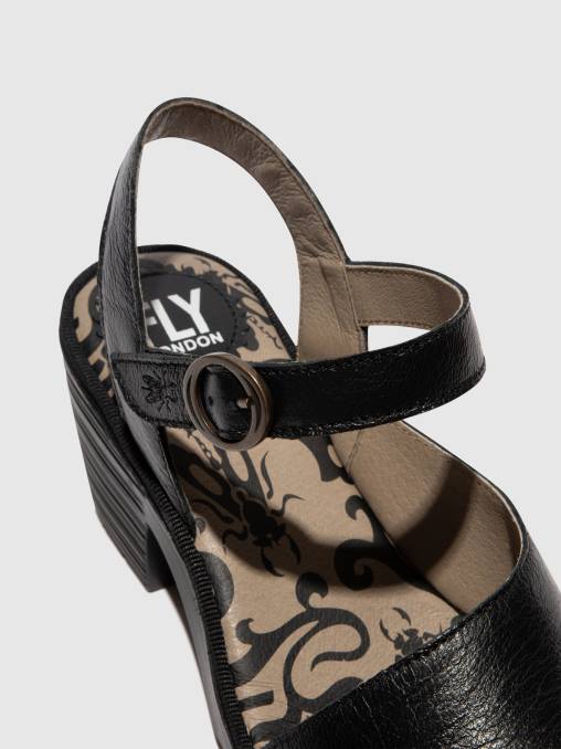 zwart Fly London vrouwen slingback sandalen wely439 V2B0453