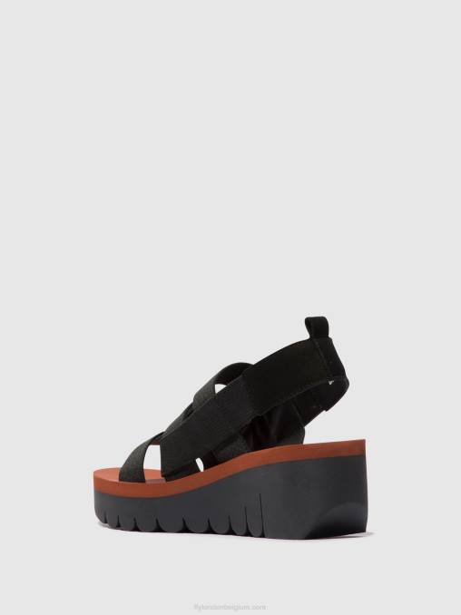 zwart (baksteen) Fly London vrouwen Sandalen met bandjes yere847 V2B0536