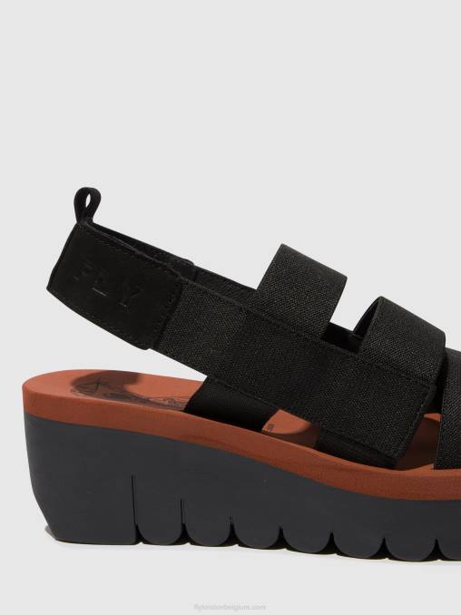 zwart (baksteen) Fly London vrouwen Sandalen met bandjes yere847 V2B0536