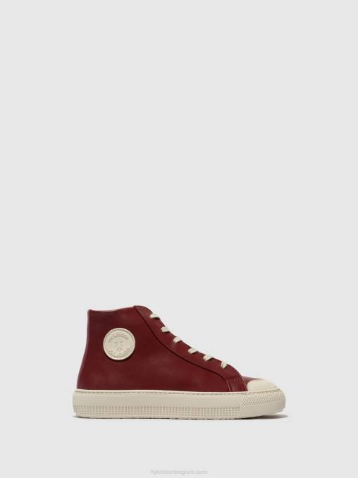 Bordeaux Fly London vrouwen hoge sneakers topy586 V2B0727