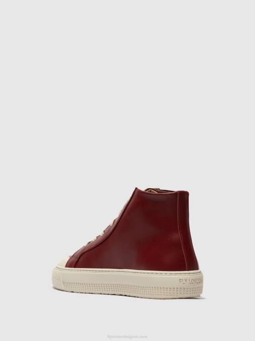 Bordeaux Fly London vrouwen hoge sneakers topy586 V2B0727
