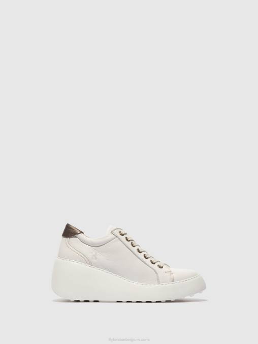 brit wit Fly London vrouwen vetersneakers dile450 V2B0768