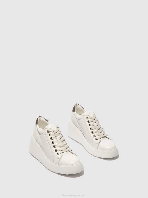 brit wit Fly London vrouwen vetersneakers dile450 V2B0768