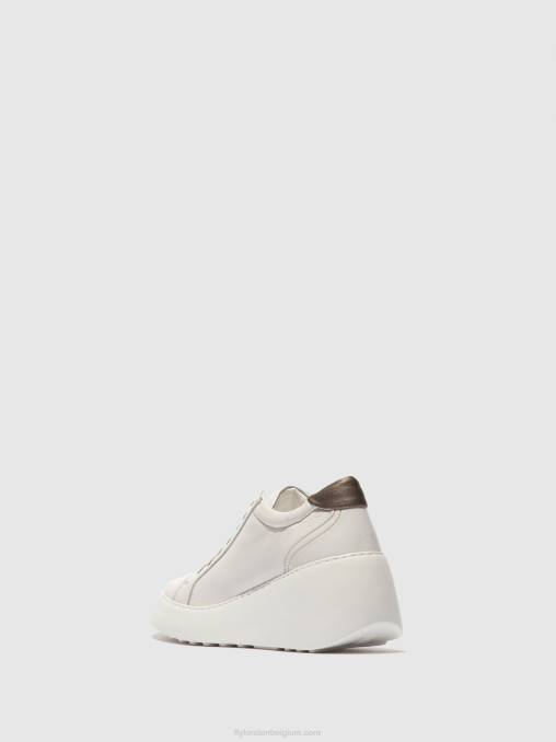 brit wit Fly London vrouwen vetersneakers dile450 V2B0768