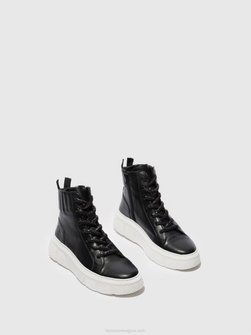 dublin zwart (witte zool) Fly London vrouwen veterschoenen erby484 V2B0764