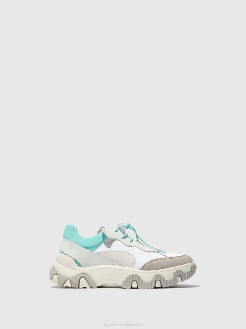 gebroken wit/mynt Fly London vrouwen elastische sneakers fian634 V2B0749