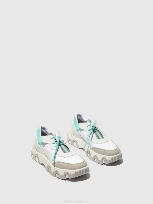 gebroken wit/mynt Fly London vrouwen elastische sneakers fian634 V2B0749