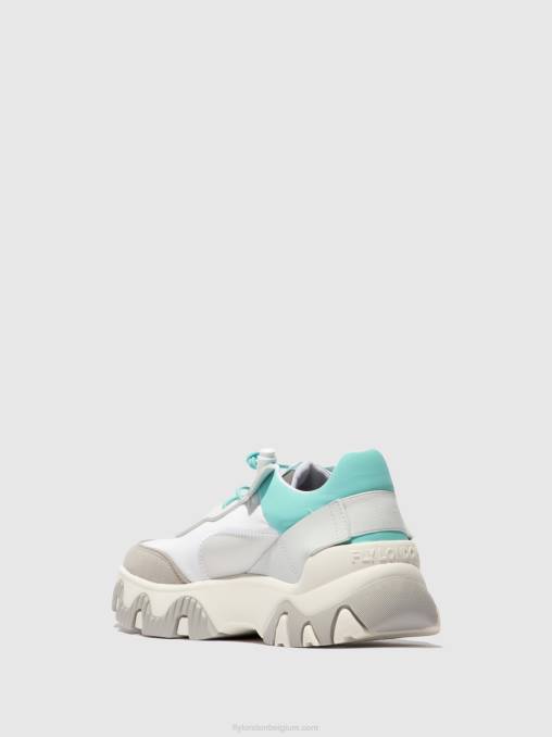 gebroken wit/mynt Fly London vrouwen elastische sneakers fian634 V2B0749
