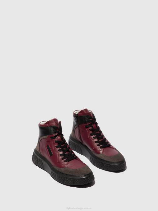 grijs/wijn/zwart Fly London vrouwen vetersneakers eppe531 V2B0734